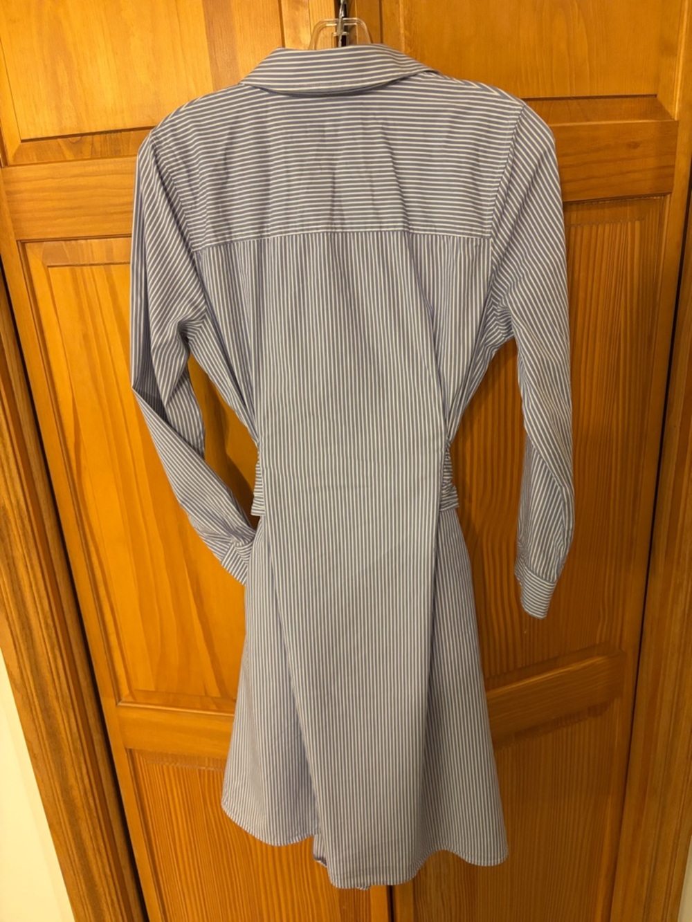 UNTUCKit Madison Blue & White Stripe Shirt Dress Size 10 - Picture 2 of 5